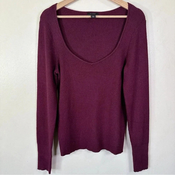 Halogen Womens Size 1X Ribbed Heart Neck Soft Long Sleeve Sweater - Picture 3 of 15